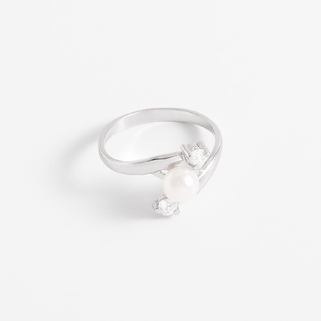 Anillo de Rodio y Perla